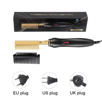 2 in 1 Portable Hot Comb Hair Straightener